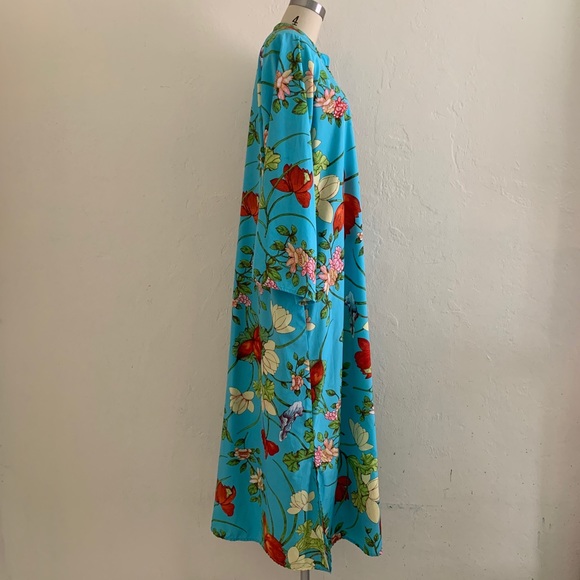 Sold Aqua Blue Floral Maxi Kaftan - Picture 7 of 12